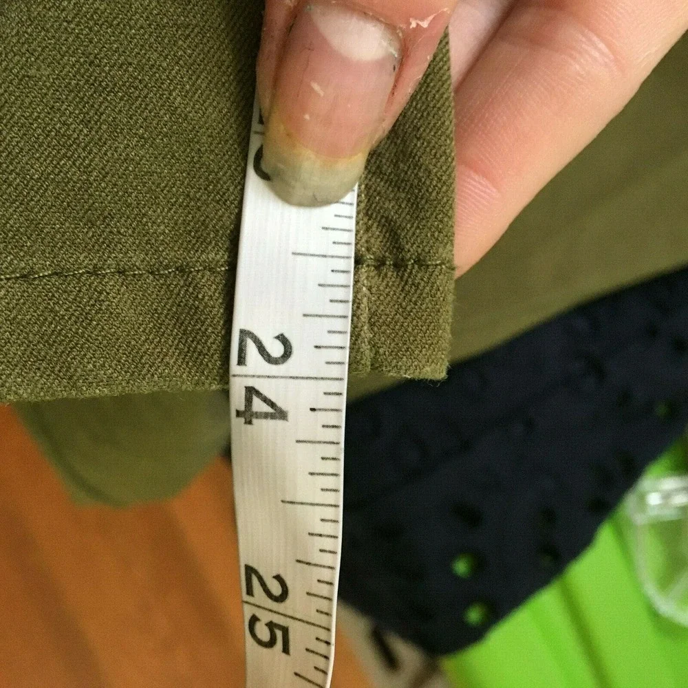 Isaac Mizrahi Pants Womens‎ Sz 14P Olive Green Stretch Casual Crop Leggings
